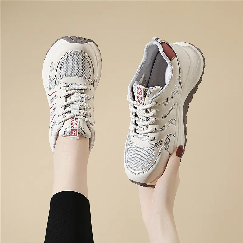 Golden Silk Rabbit Low-Top Chunky Sneakers Women's-4