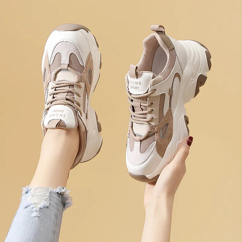 Golden Silk Rabbit Cushioned Anti Slip And Wear Resistant Lightweight Low Top Chunky Sneakers Women's-8