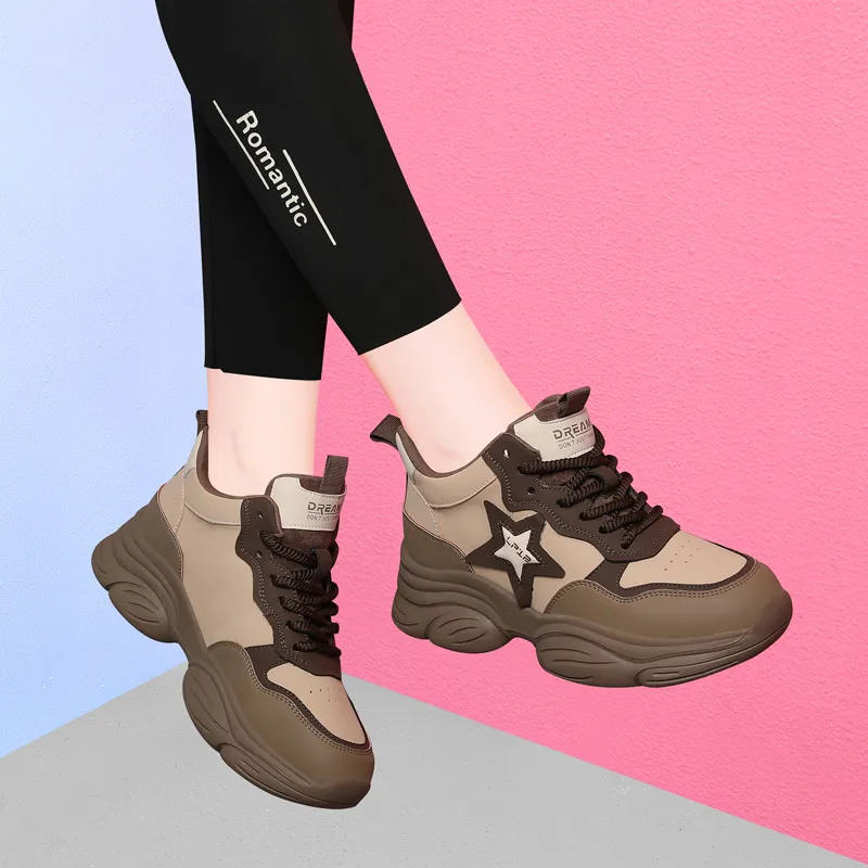Golden Silk Rabbit Low-Top Chunky Sneakers Women's-6