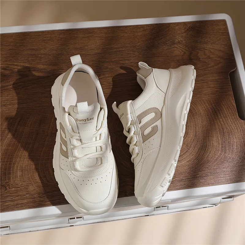 Golden Silk Rabbit Low-Top Chunky Sneakers Women's-7