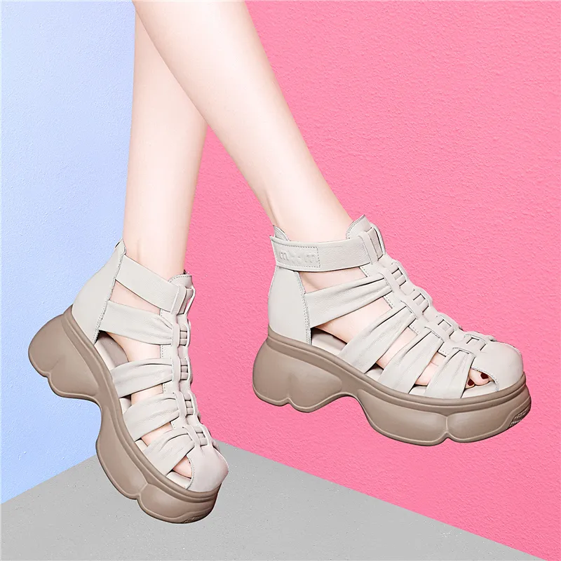 Golden Silk Rabbit Roman Sandals Women's-11
