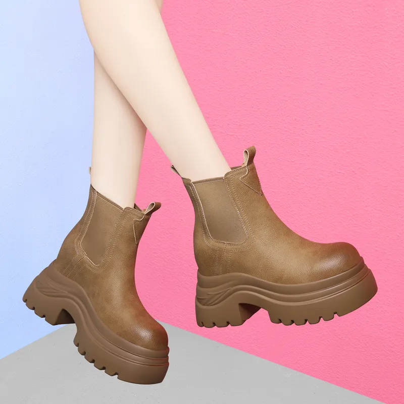 Golden Silk Rabbit Chelsea Boots Women's-11
