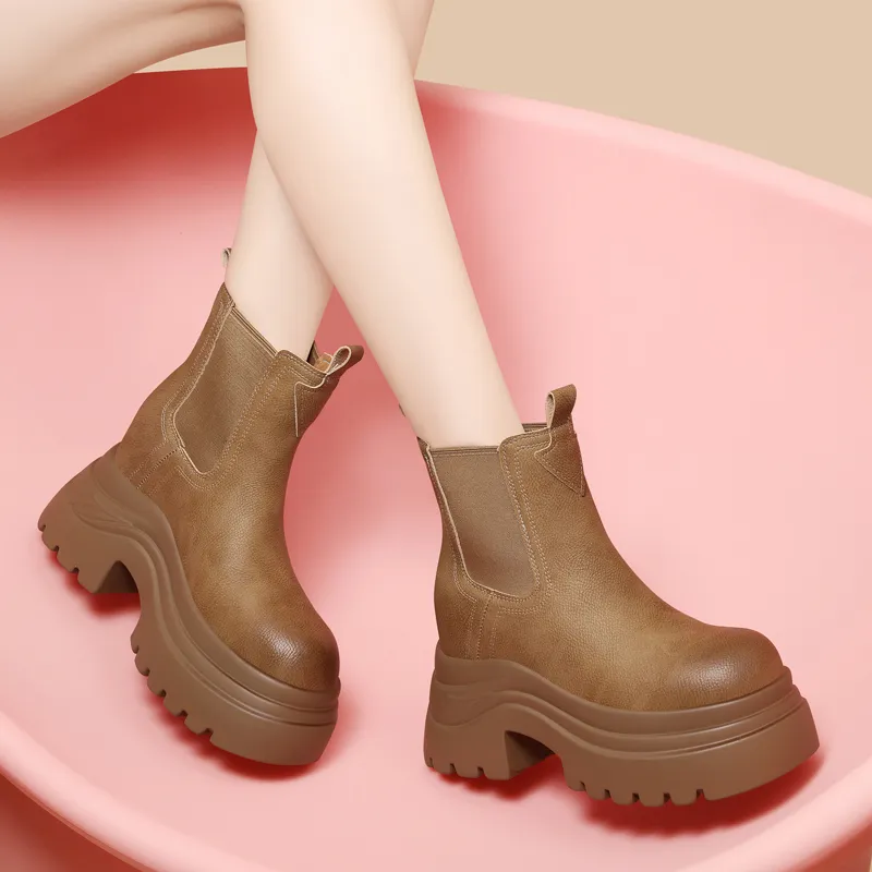 Golden Silk Rabbit Chelsea Boots Women's-8