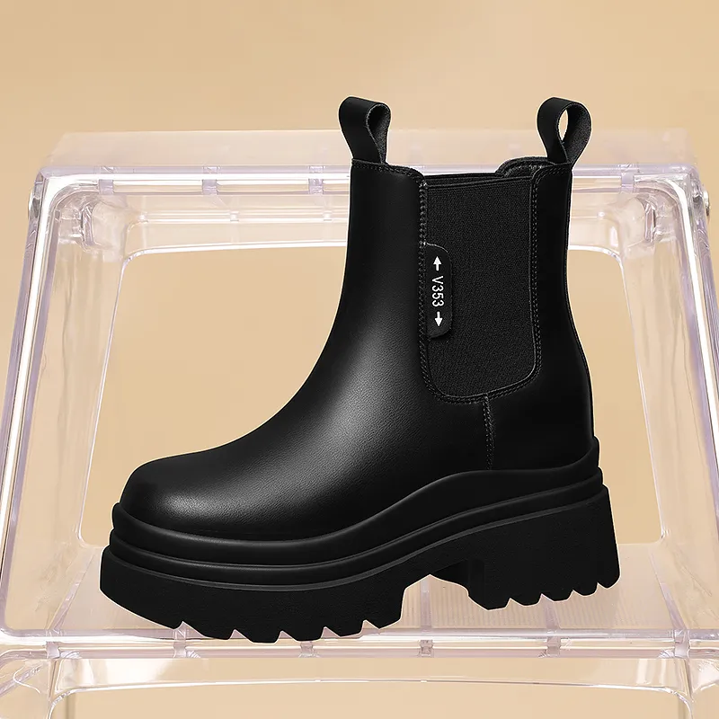 Golden Silk Rabbit Chelsea Boots 7cm Women's-17