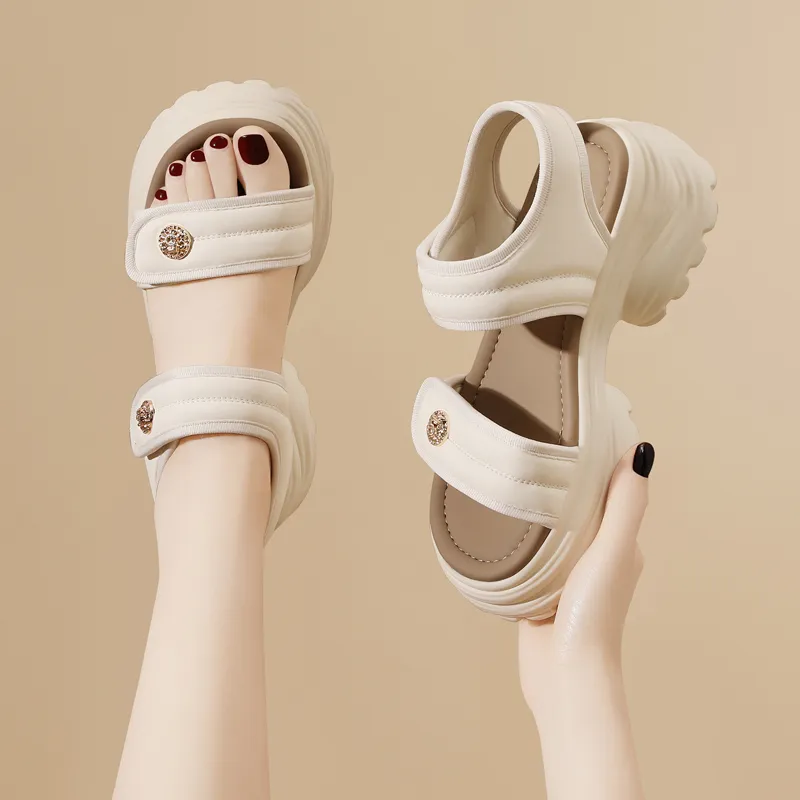 Golden Silk Rabbit Beach Sandals Women's-10