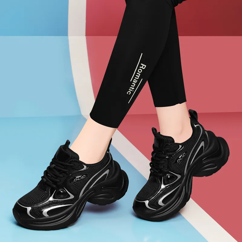 Golden Silk Rabbit Low Top Chunky Sneakers Women's-3