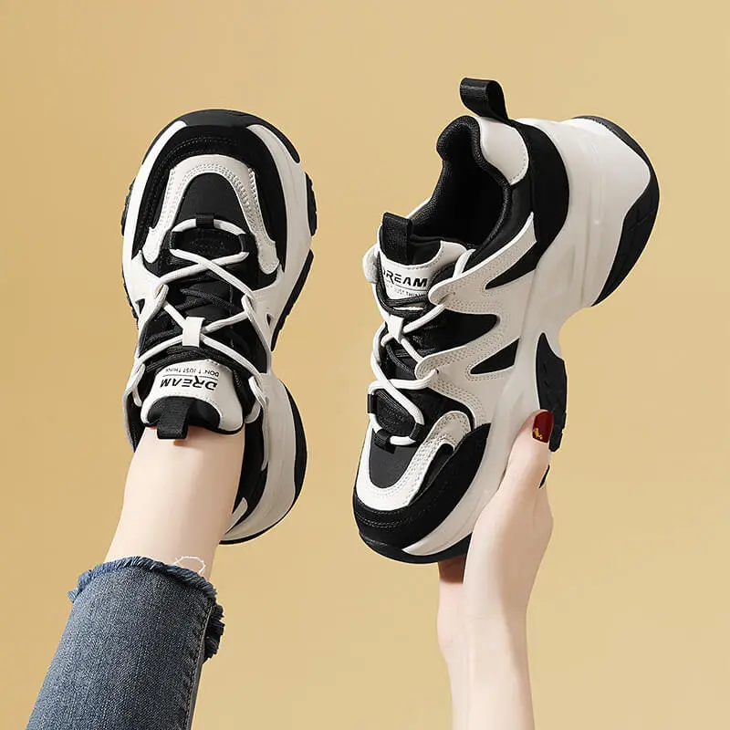 Golden Silk Rabbit Low-Top Chunky Sneakers Women's-5