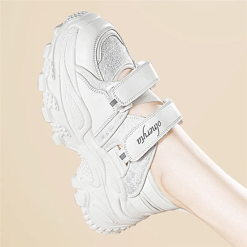 Golden Silk Rabbit Low Top Chunky Sneakers Women's-7