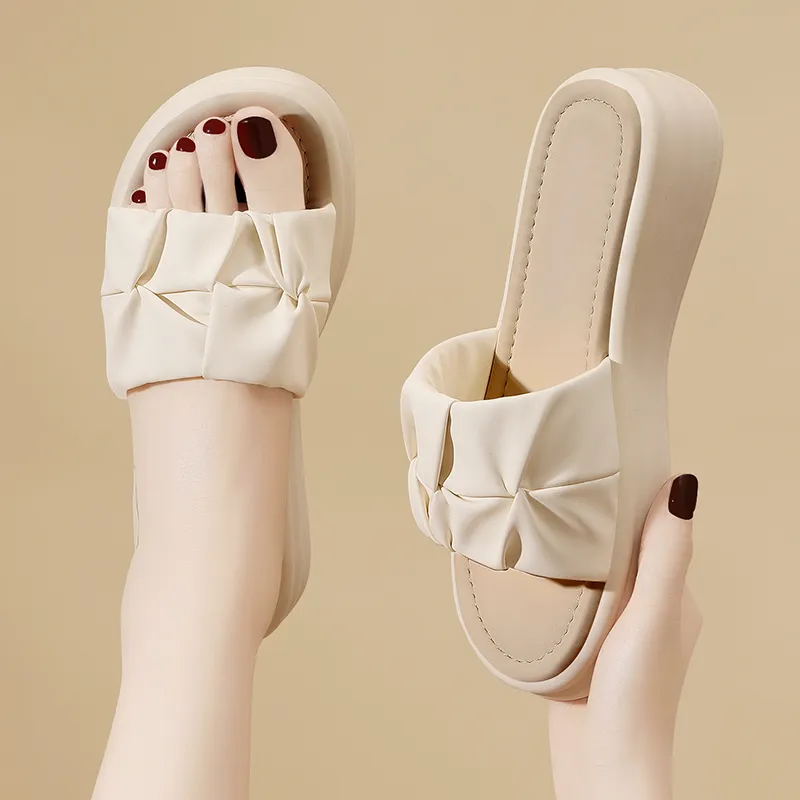 Golden Silk Rabbit PU Polyurethane Slip-Resistant Slide Slippers Women's-16