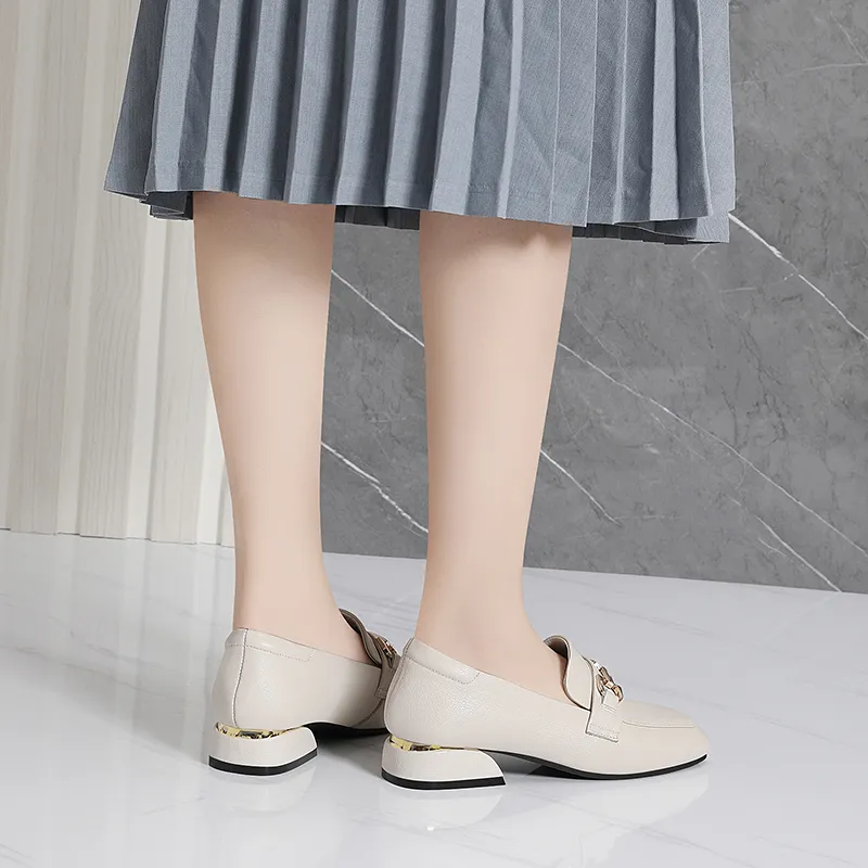 Golden Silk Rabbit Loafers Women's Black-17