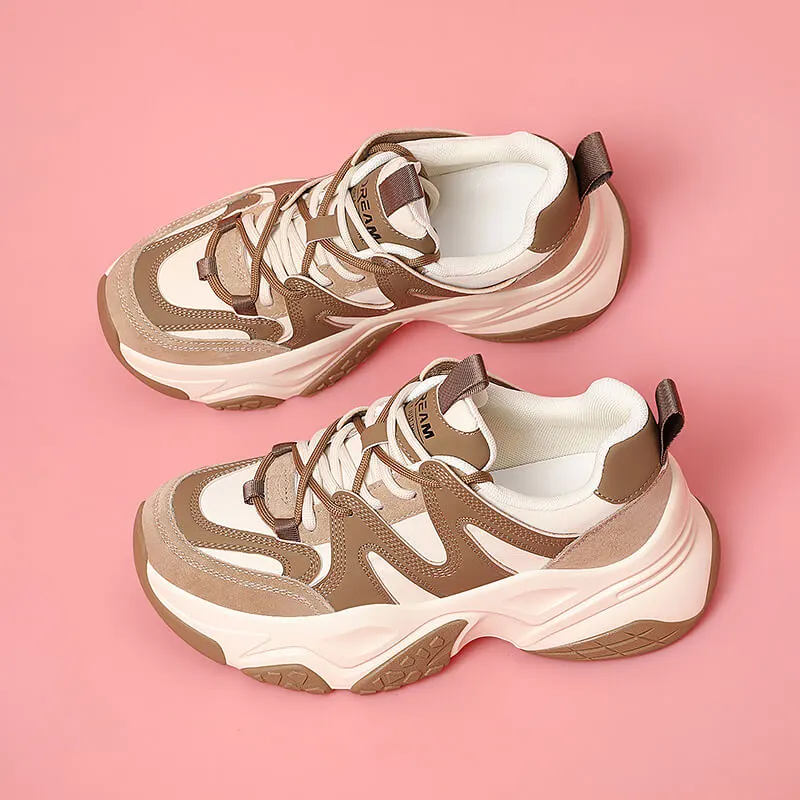 Golden Silk Rabbit Low-Top Chunky Sneakers Women's-11