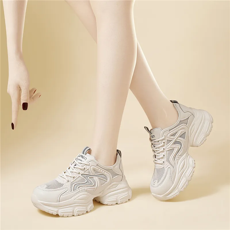 Golden Silk Rabbit Low Top Chunky Sneakers Women's-1