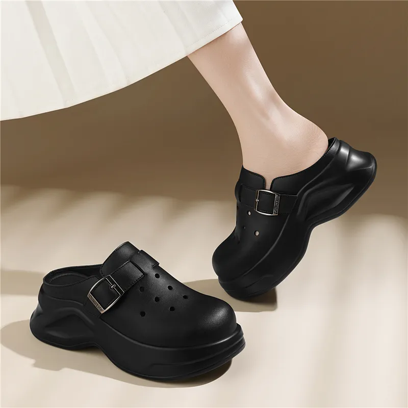 Golden Silk Rabbit Clogs Women's-5