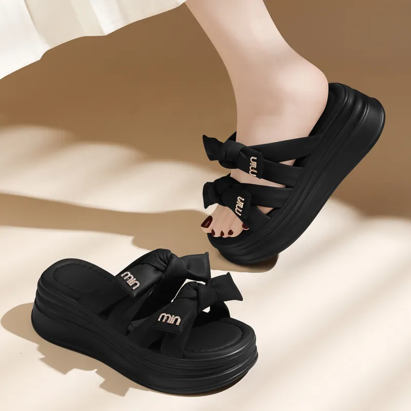 Golden Silk Rabbit Slide Slippers Women's-5