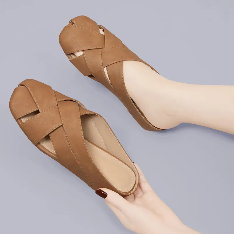 Golden Silk Rabbit Wrap toe Slippers Women's-12