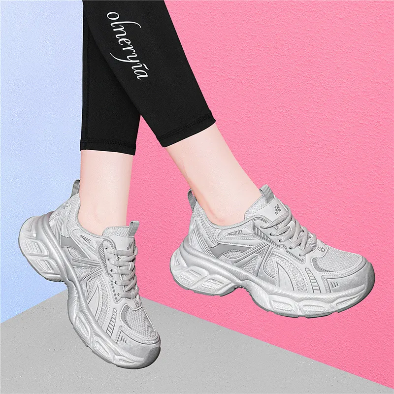 Golden Silk Rabbit Low Top Chunky Sneakers Women's-6