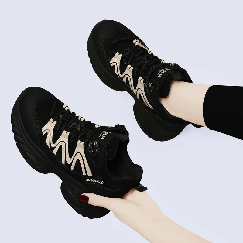 Golden Silk Rabbit Mid-Top Chunky Sneakers Women's-6