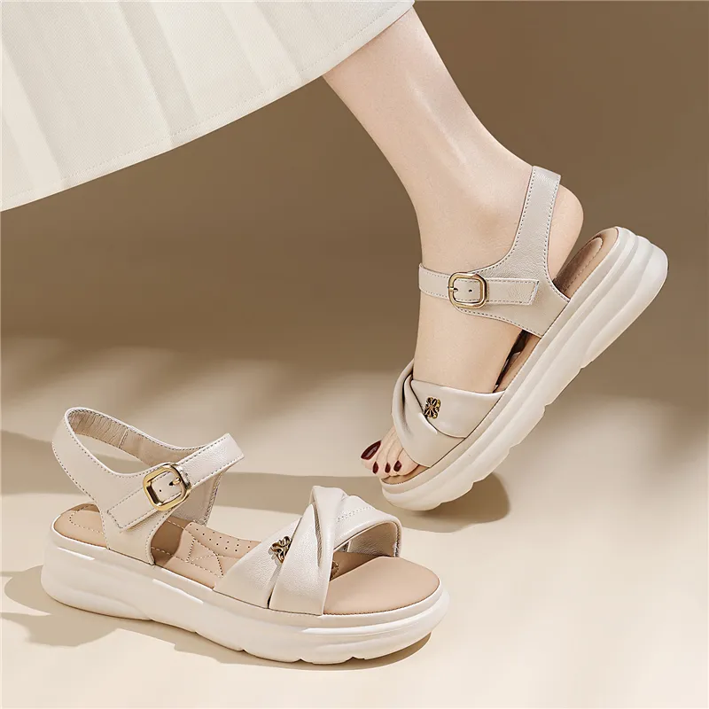 Golden Silk Rabbit One Strap Sandals Women's-4