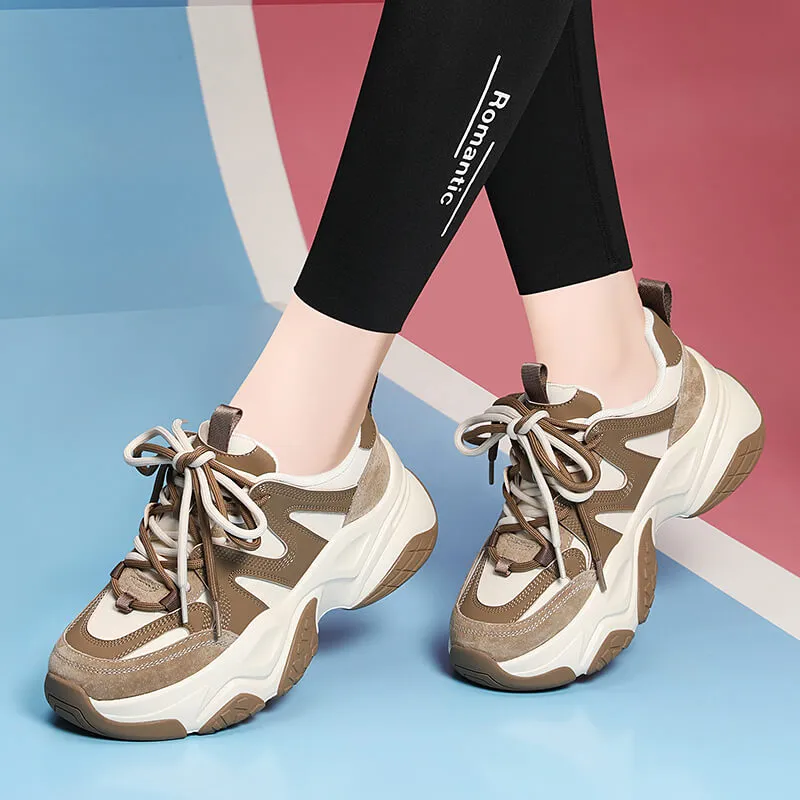 Golden Silk Rabbit Low-Top Chunky Sneakers Women's-9