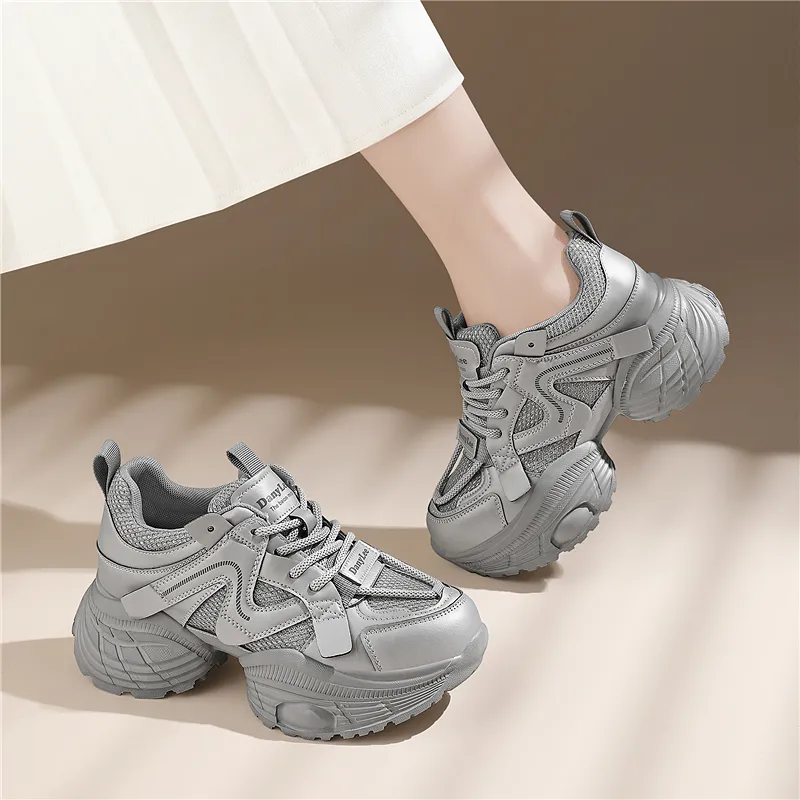 Golden Silk Rabbit Low Top Chunky Sneakers Women's-12