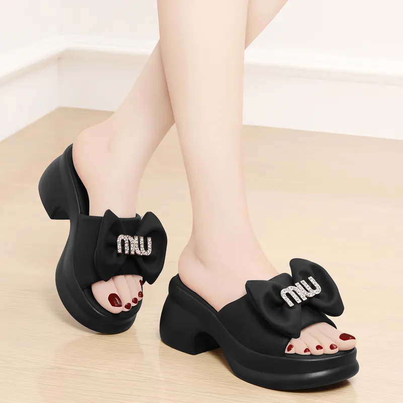Golden Silk Rabbit Slide Slippers Women's-3