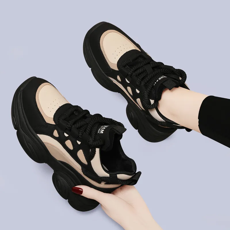 Golden Silk Rabbit Chunky Sneakers Women's-5