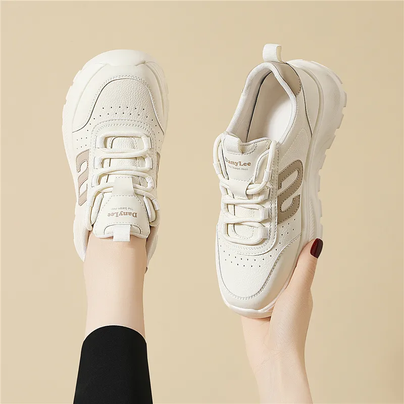 Golden Silk Rabbit Low-Top Chunky Sneakers Women's-9