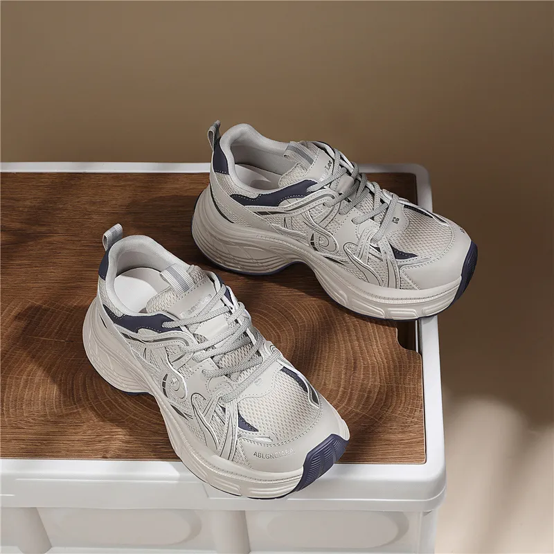 Golden Silk Rabbit Low Top Chunky Sneakers Women's-2