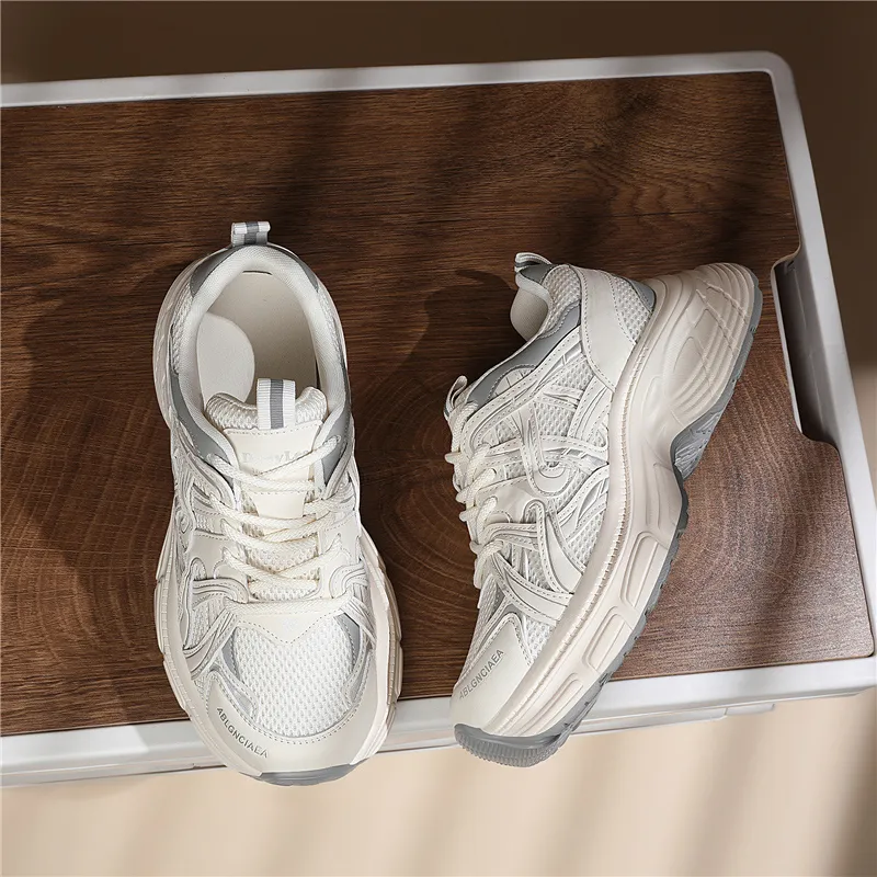 Golden Silk Rabbit Low Top Chunky Sneakers Women's-9