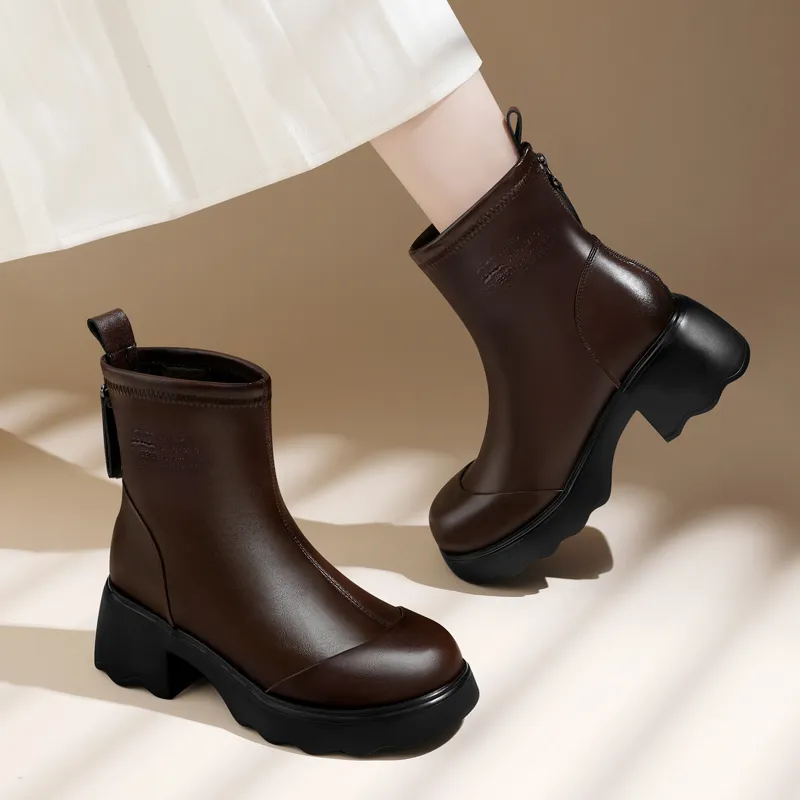 Golden Silk Rabbit Ankle Boots Women's-11