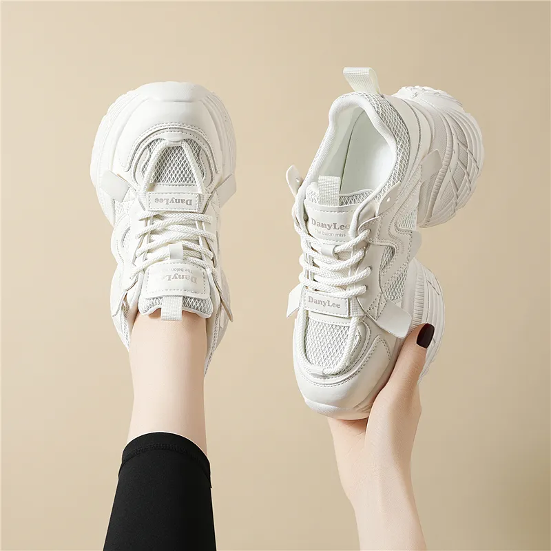Golden Silk Rabbit Low Top Chunky Sneakers Women's-4