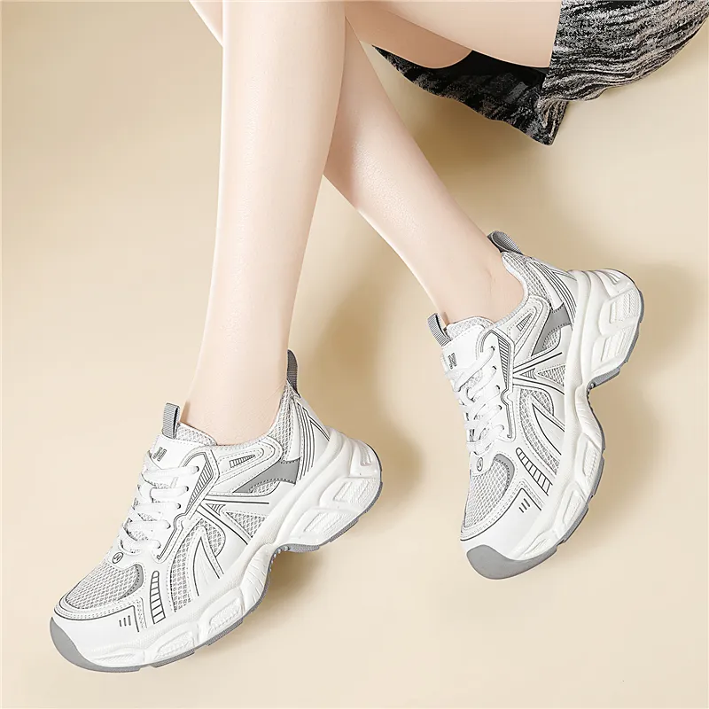 Golden Silk Rabbit Low Top Chunky Sneakers Women's-2