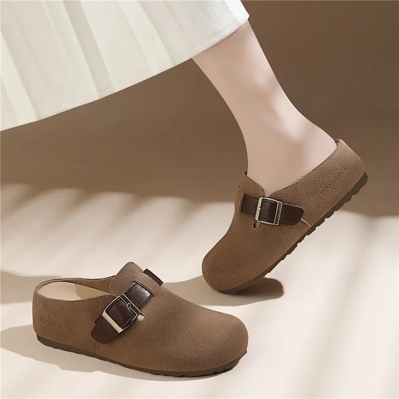 Golden Silk Rabbit Wrap toe Slippers Women's-8