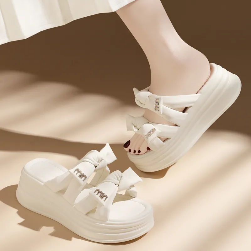 Golden Silk Rabbit Slide Slippers Women's-13