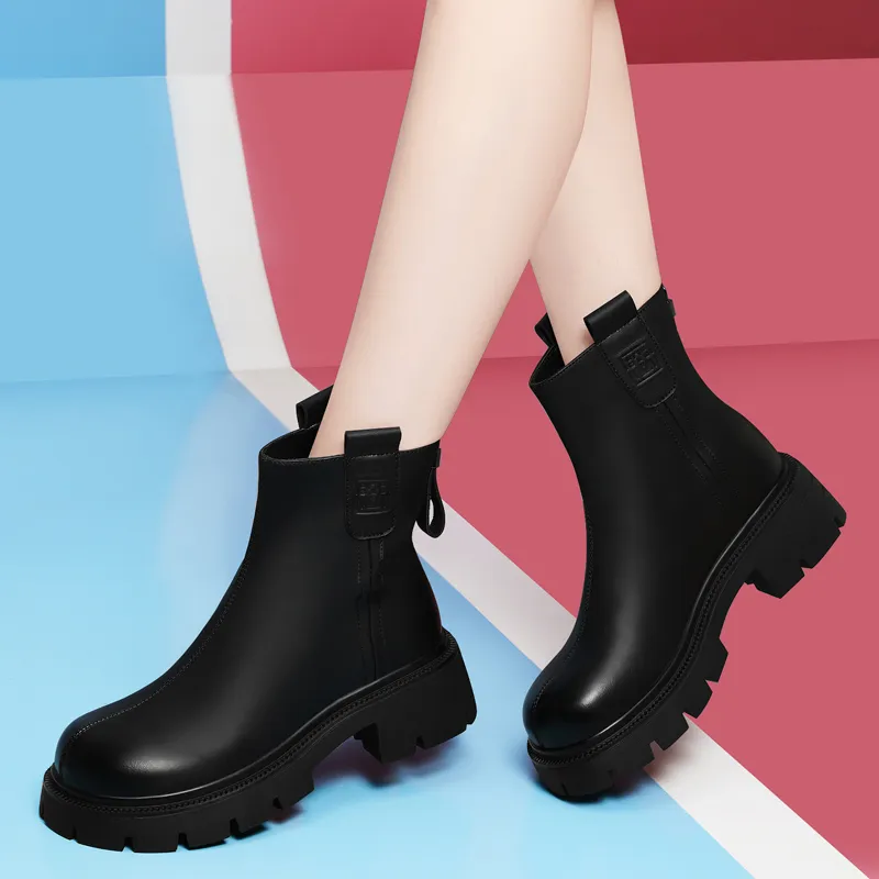 Golden Silk Rabbit Ankle Boots Women's-7