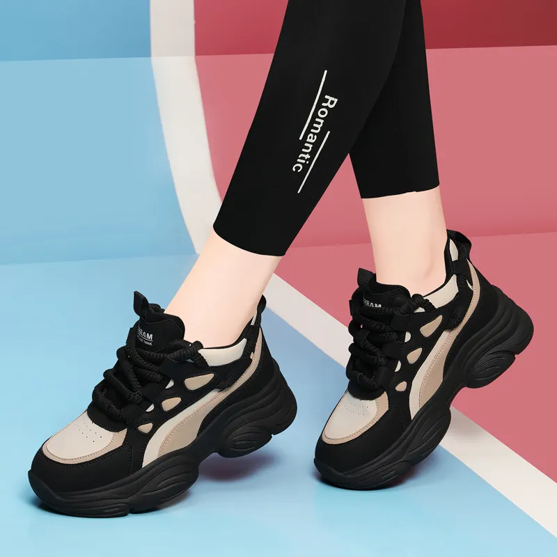 Golden Silk Rabbit Chunky Sneakers Women's-2
