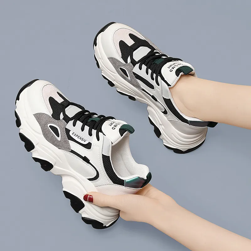 Golden Silk Rabbit Cushioned Anti Slip And Wear Resistant Lightweight Low Top Chunky Sneakers Women's-5