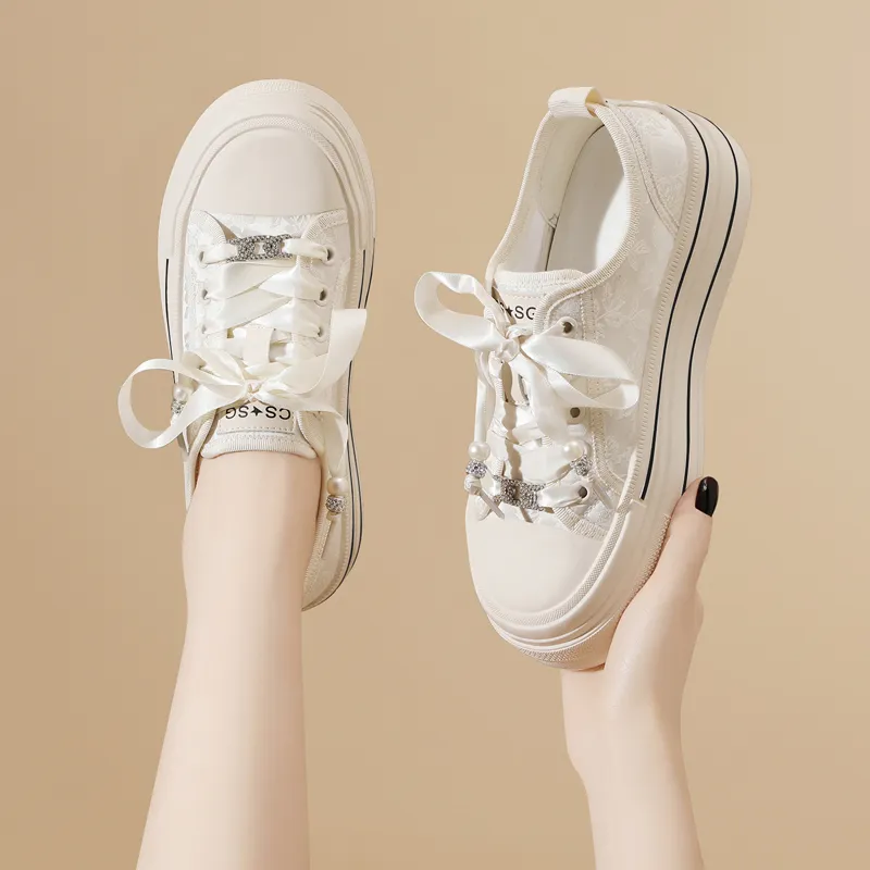 Golden Silk Rabbit Breathable Lightweight Height Increasing Low-Top Casual Shoes Women's Black-12