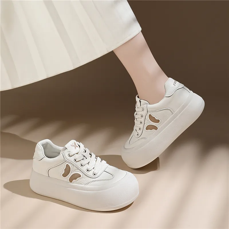 Golden Silk Rabbit Anti Slip And Wear Resistant Height Increasing Low Top Skateboard Shoes Women's-5