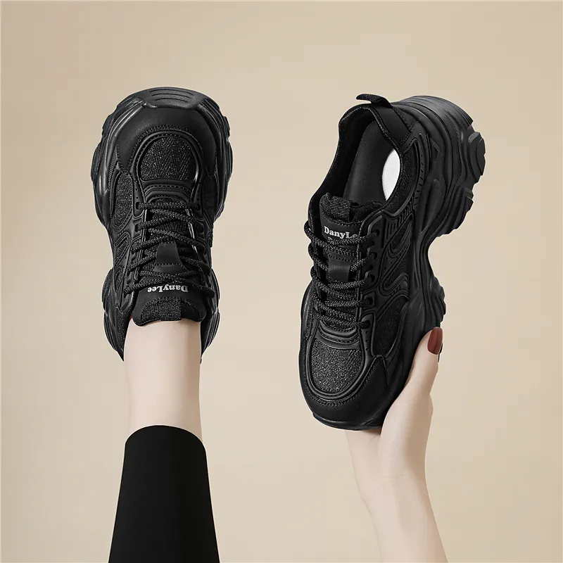 Golden Silk Rabbit Low Top Chunky Sneakers Women's-4