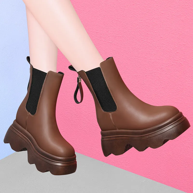 Golden Silk Rabbit Short Chelsea Boots 6cm Women's-4