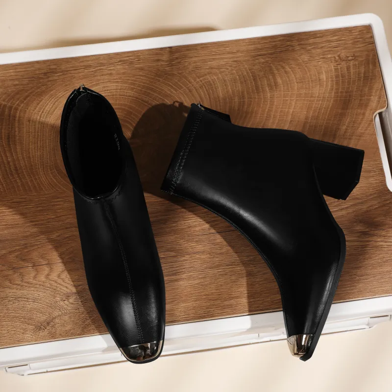 Golden Silk Rabbit Ankle Boots Women's-1