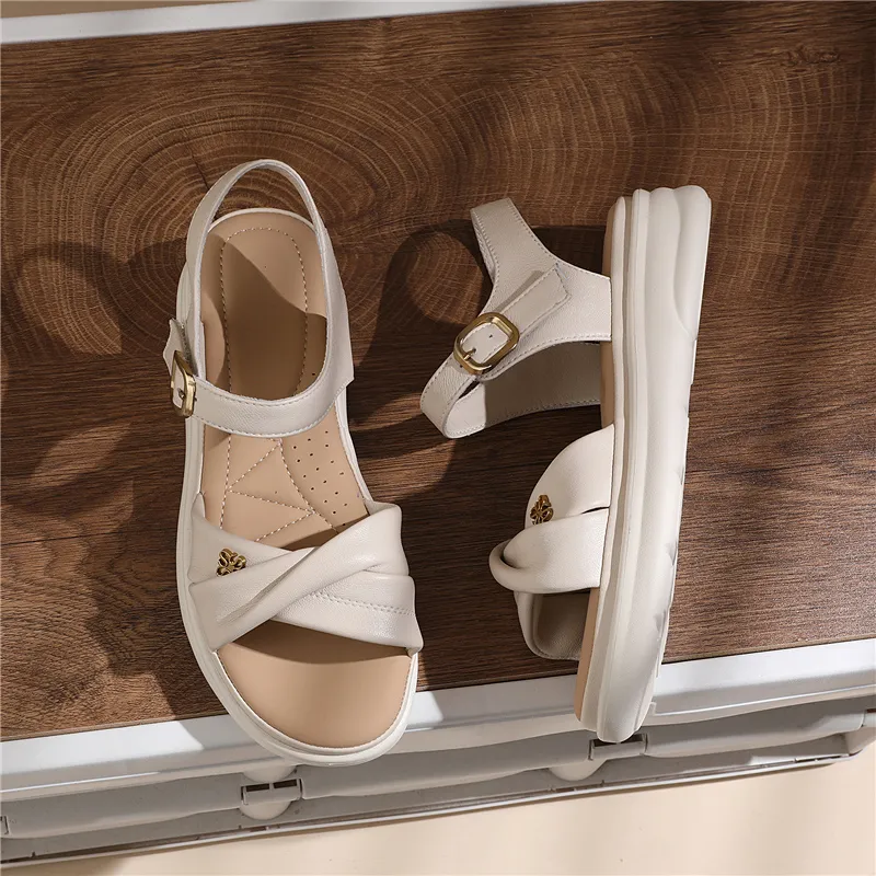 Golden Silk Rabbit One Strap Sandals Women's-2