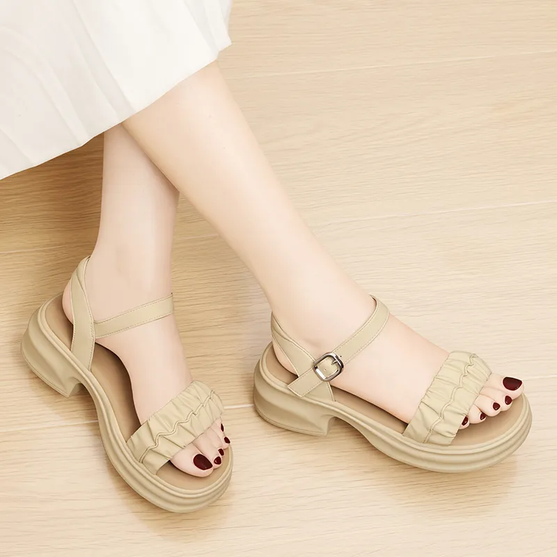 Golden Silk Rabbit Strap Sandals Women's-14
