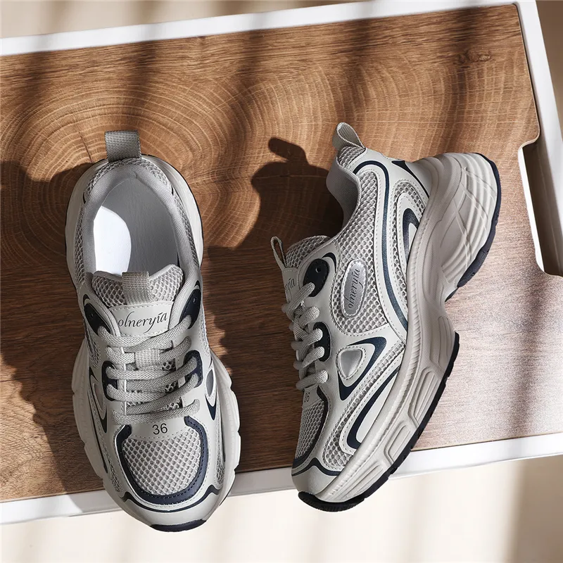 Golden Silk Rabbit Low Top Chunky Sneakers Women's-9