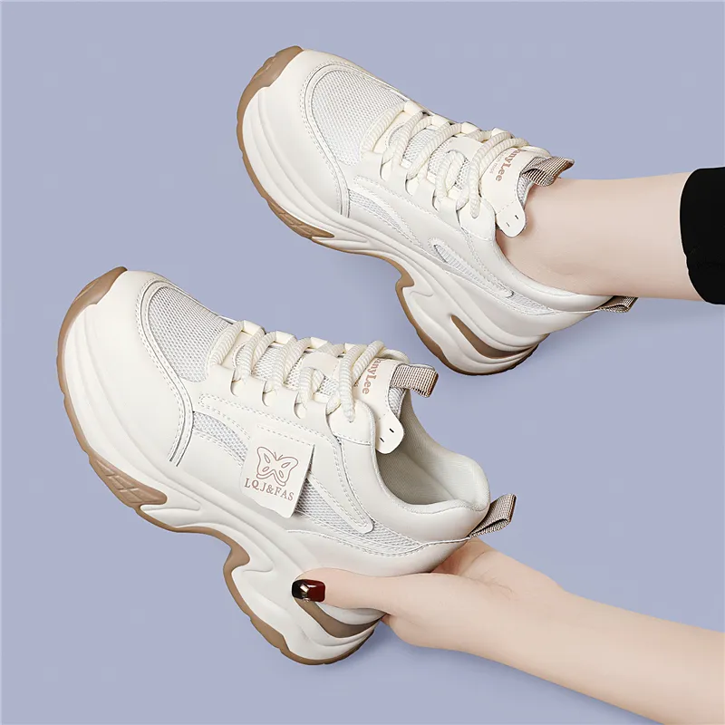Golden Silk Rabbit Low Top Chunky Sneakers Women's-11