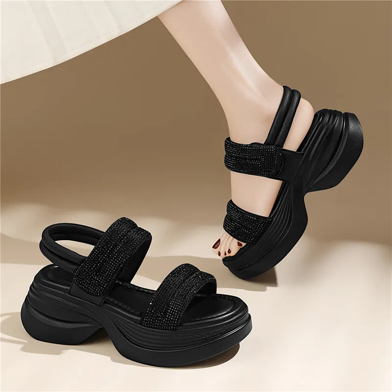 Golden Silk Rabbit One Strap Sandals Women's-4