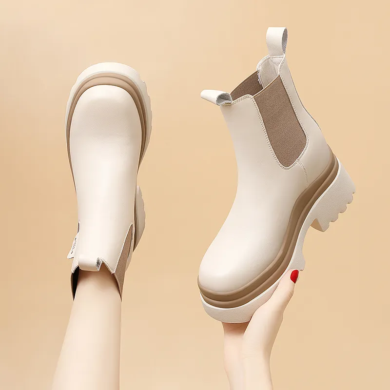 Golden Silk Rabbit Chelsea Boots 7cm Women's-10