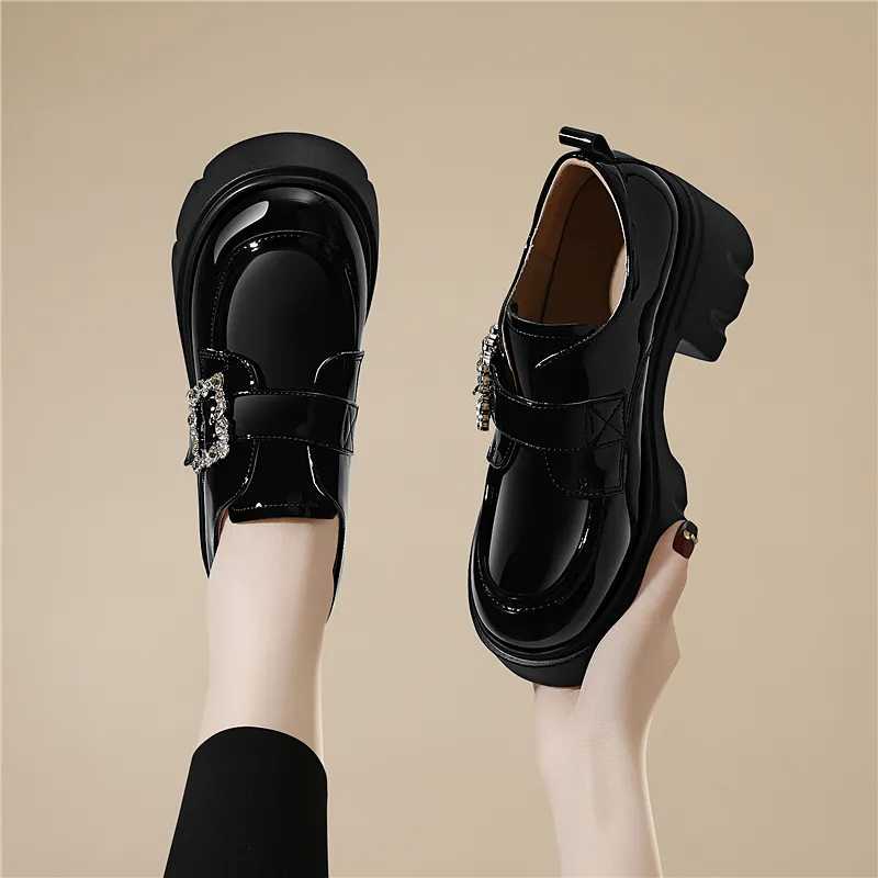 Golden Silk Rabbit Loafers Women's Black-4