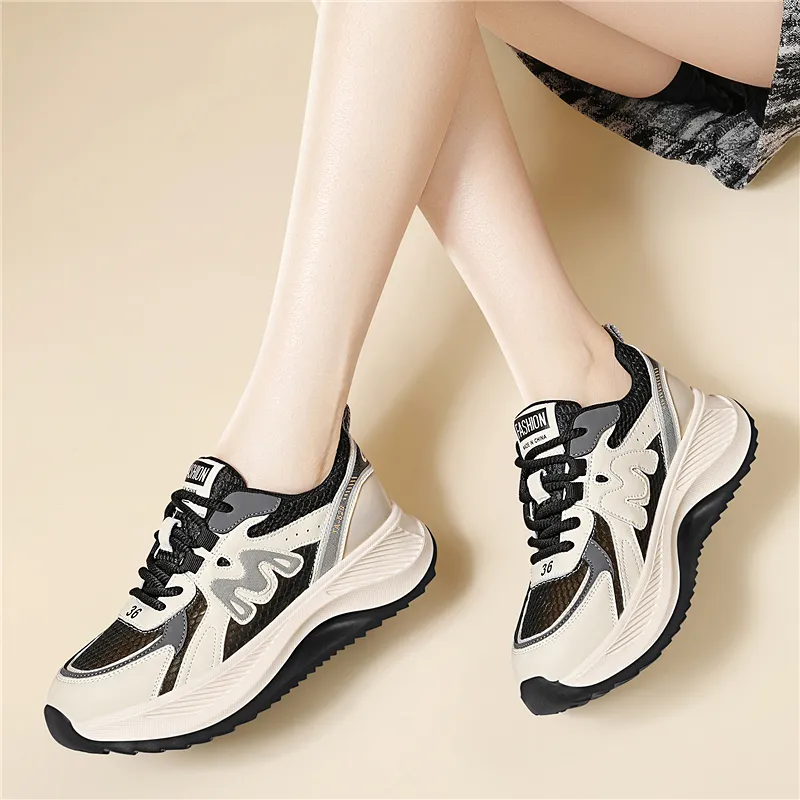 Golden Silk Rabbit Low Top Chunky Sneakers Women's-7